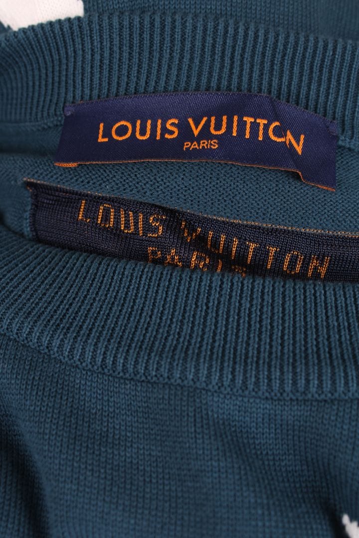 Louis Vuitton Louis Vuitton Jazz Trumpeter Knit T-Shirt Teal/white L