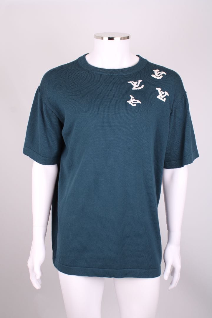 Louis Vuitton Louis Vuitton Jazz Trumpeter Knit T-Shirt Teal/white L