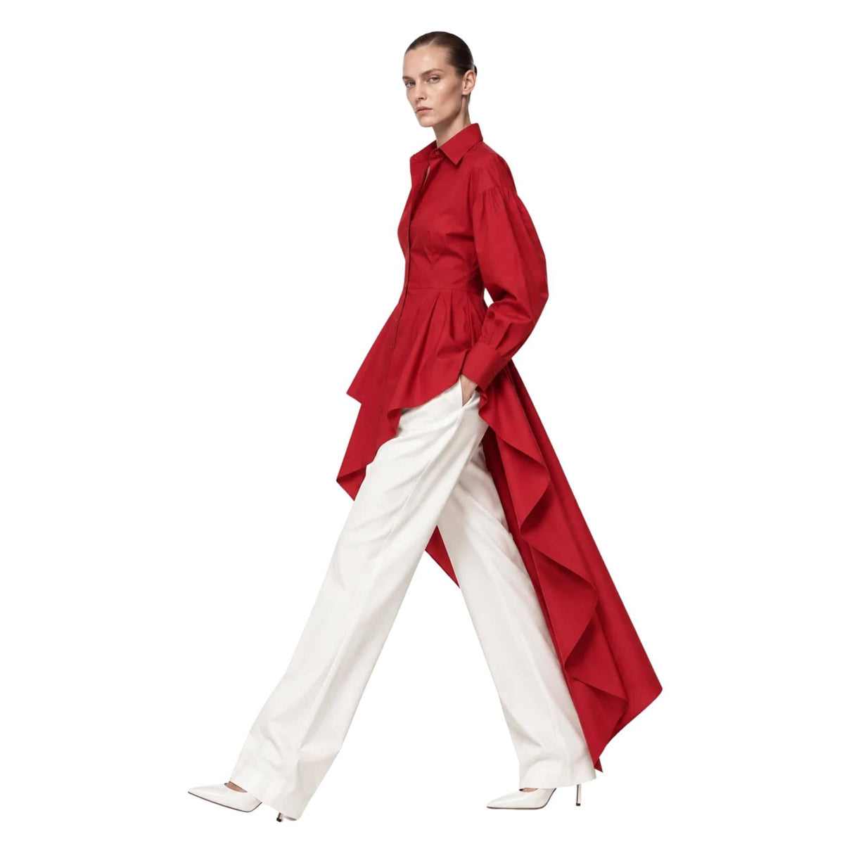 LU FASHION DRAMATIC HIGH-LOW SHIRT قميص “KATERINA”
