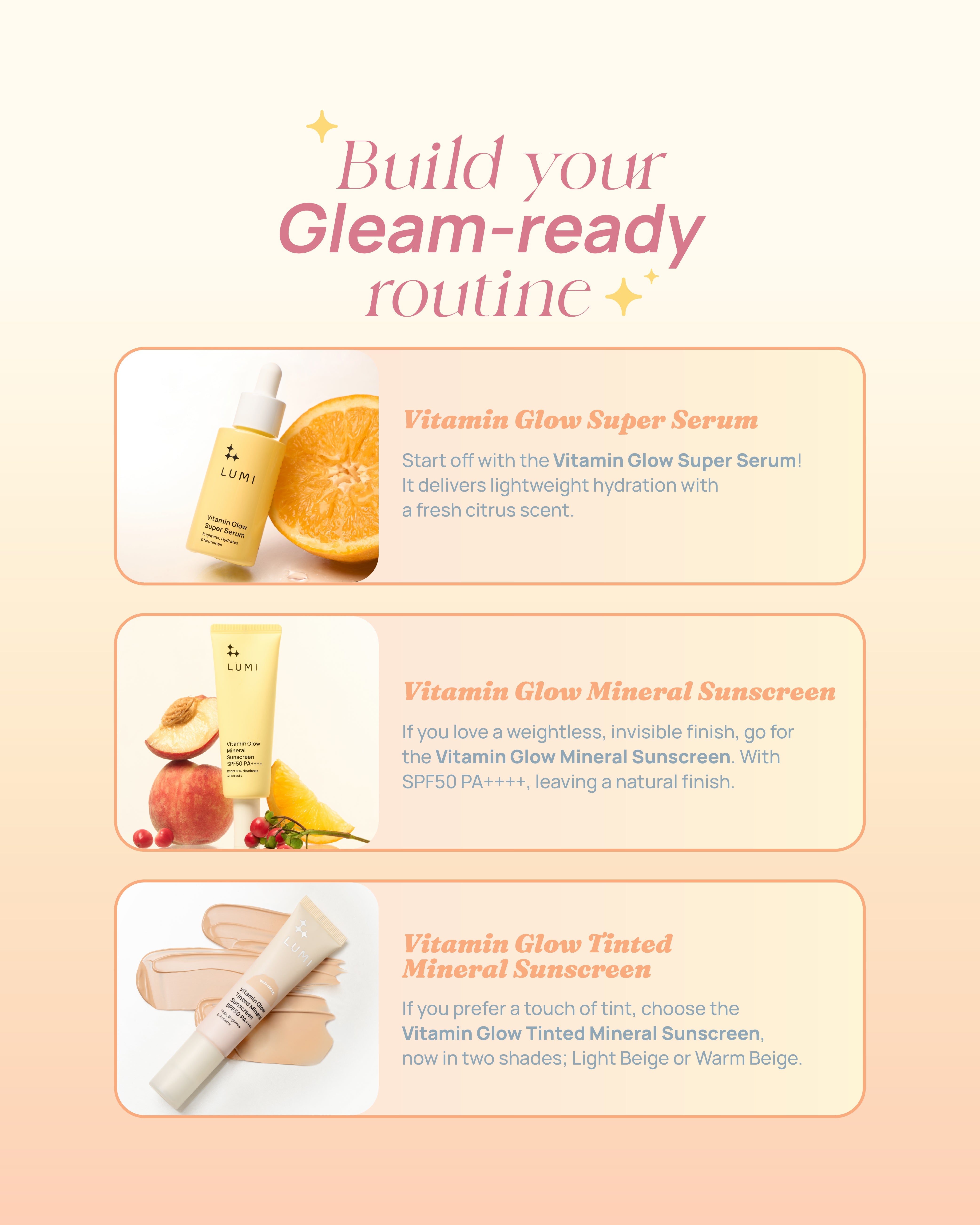 LUMI Beauty Vitamin Glow Tinted Mineral Sunscreen SPF50 PA++++