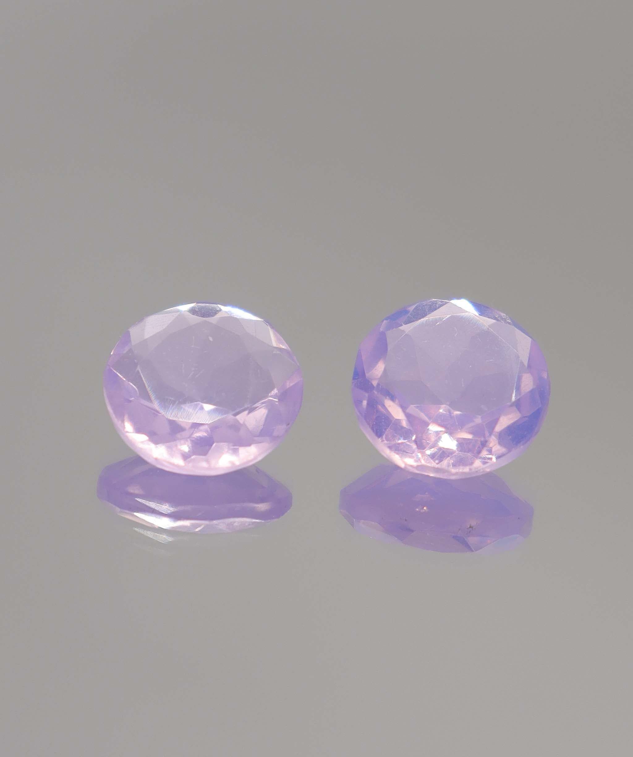 Luxury Promise 10CT LAVENDER MOON QUARTZ ROUND PAIR DXBDX010
