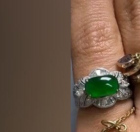 Luxury Promise 18K IMERIAL JADE EAST WEST RING WG 47622