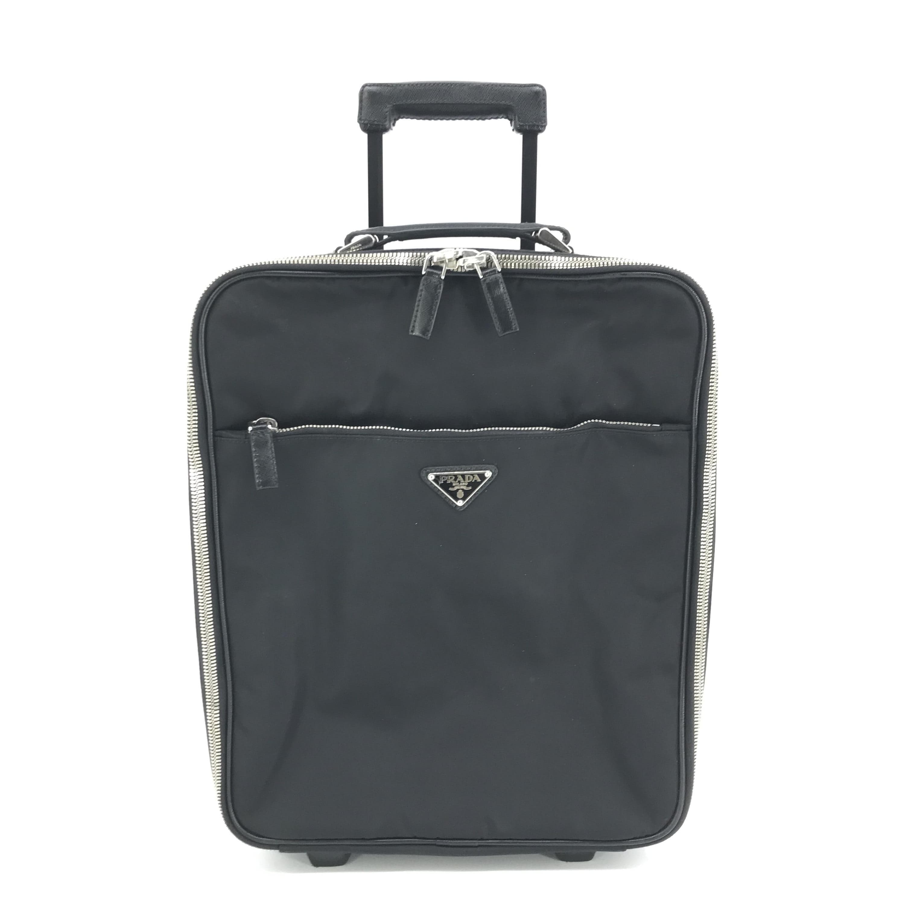 Luxury Promise Black Nylon Carry-On Suitcase With Pockets C290503