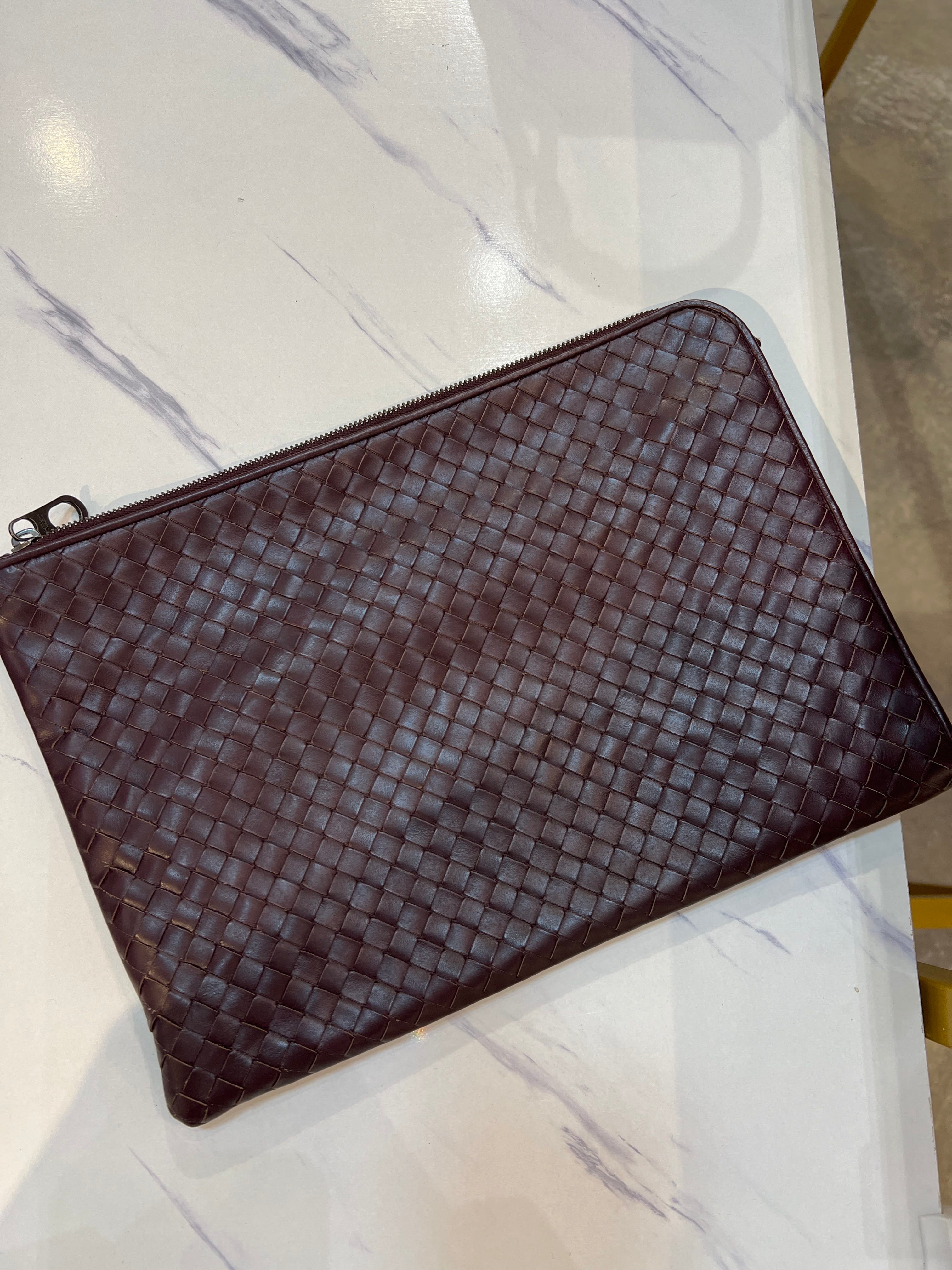 Luxury Promise Bottega Large Clutch Burgundy SYC1675