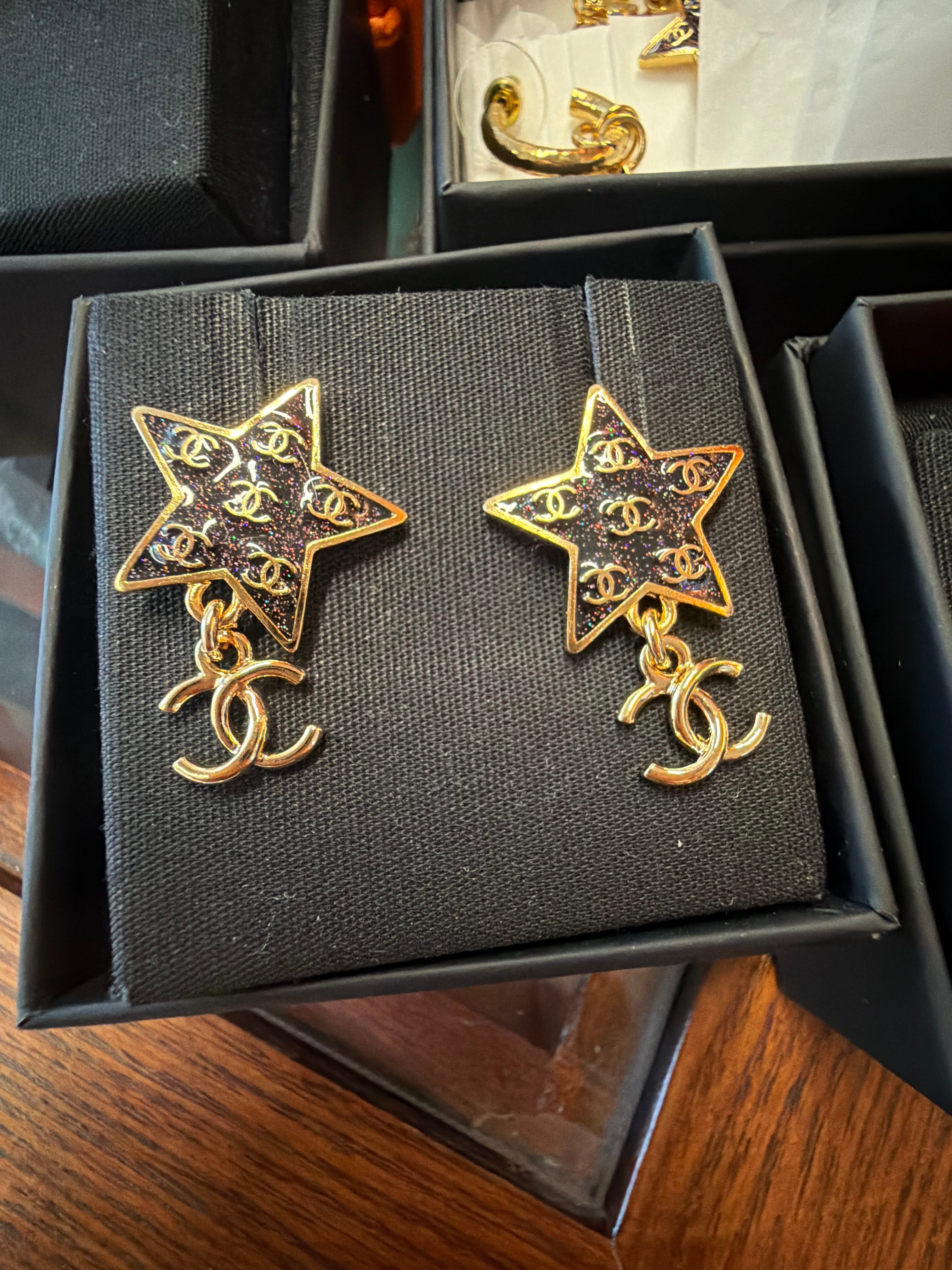 Luxury Promise Chanel new season star drop earrings AKC1292
