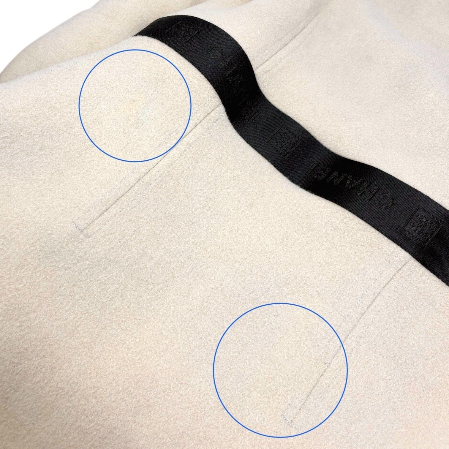 Luxury Promise CHANEL Sport Vintage CC Mark Logo Open Front Jacket Belt Beige Black Wool