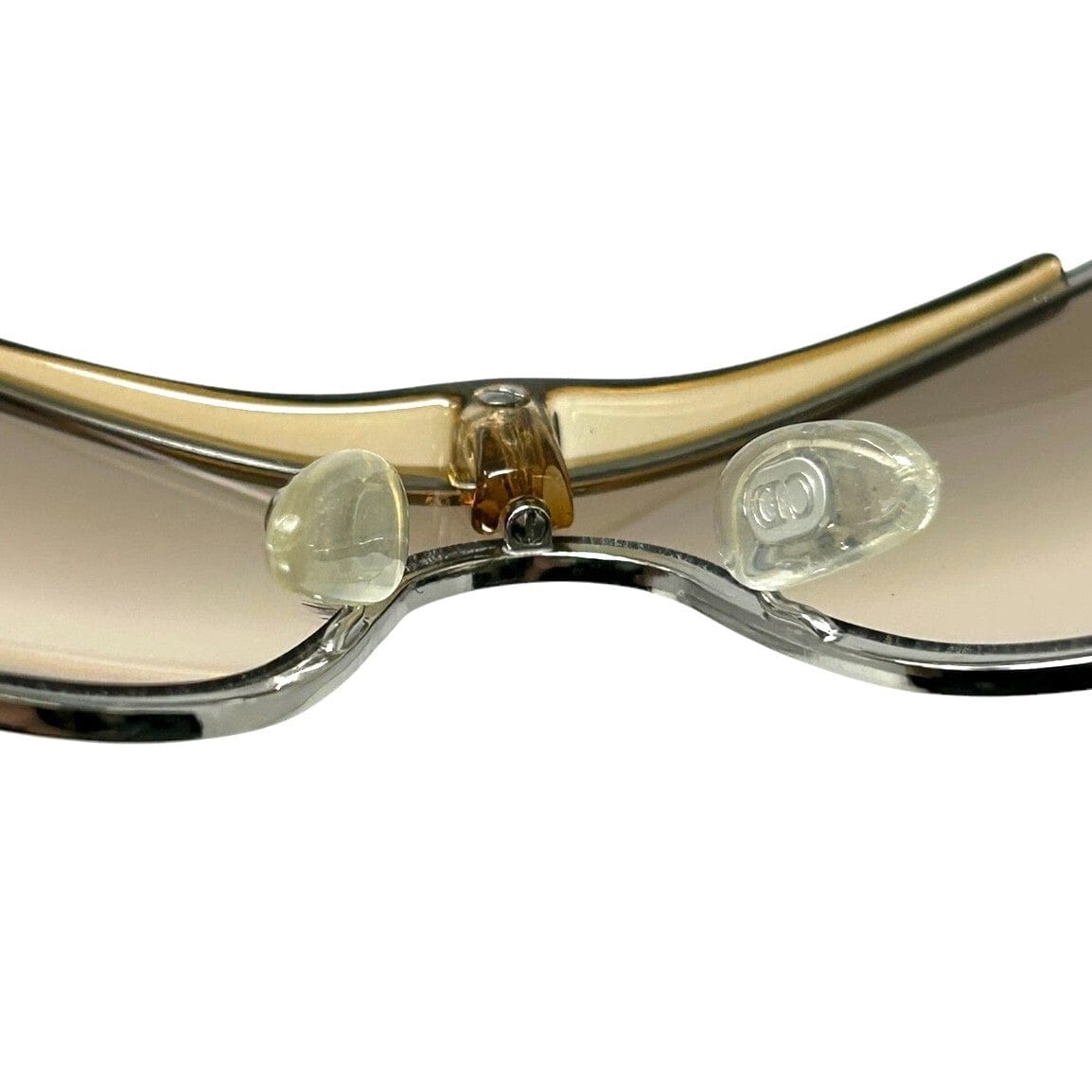 Luxury Promise Christian Dior Vintage Logo Sunglass Shades Beige Silver Plastic Accessory