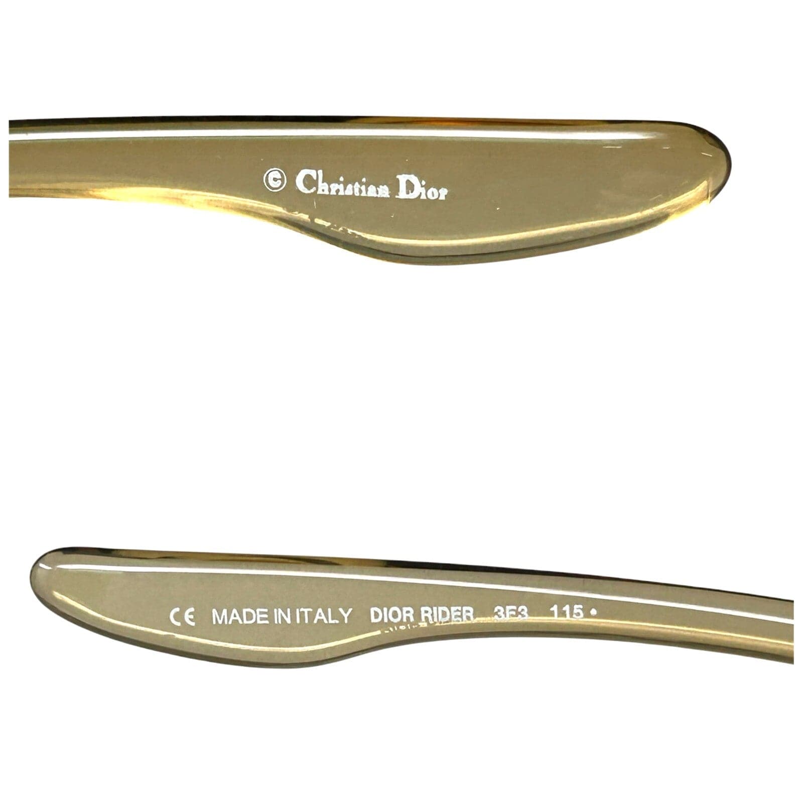 Luxury Promise Christian Dior Vintage Logo Sunglass Shades Beige Silver Plastic Accessory