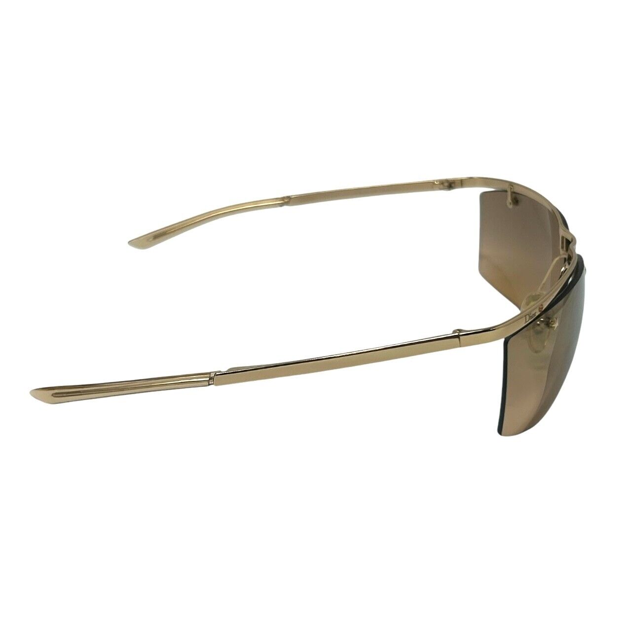 Luxury Promise Christian Dior Vintage Logo Sunglass Shades Brown Gold Plastic Star Rhinestone