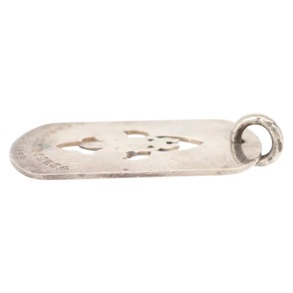 Luxury Promise Chrome Hearts Cutout Flare Dagger Dog Tag Pendant Top Ag925 Silver Auth 150920AM 150920AM