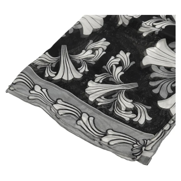 Luxury Promise Chrome Hearts Framed Silk Scarf Silk Black Auth 140405M 140405M