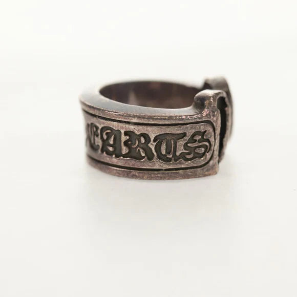 Luxury Promise Chrome Hearts Large Scroll Label Ring Ag925 Silver Auth 140414M 140414M