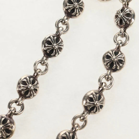 Luxury Promise Chrome Hearts NO2 BALL #2 Cross Ball Bracelet Ag925 Silver Auth 140521M 140521M