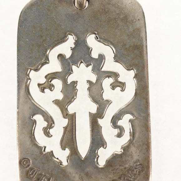 Luxury Promise Chrome Hearts Pendant Top Cutout Dagger Dog Tag Ag925 Silver Auth 141204M 141204M