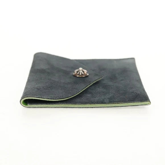 Luxury Promise Chrome Hearts Pouch Suede Gray Auth 140404M 140404M