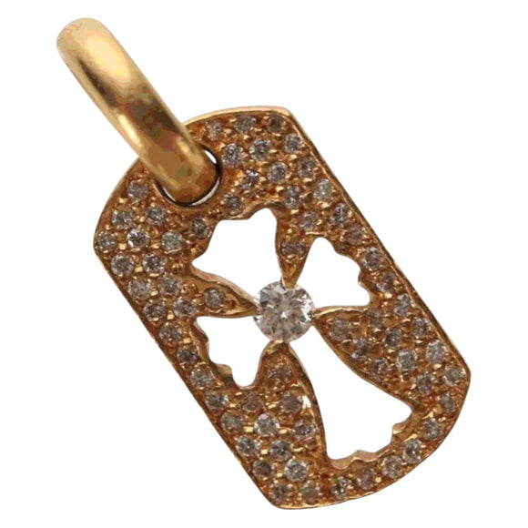 Luxury Promise Chrome Hearts Tiny Cutout Cross Charm 22K Gold Auth 152458SM 152458SM