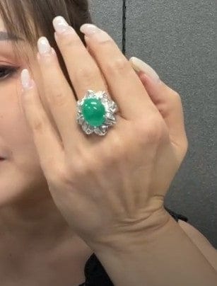 Luxury Promise Emerald Cabouchon Ring SYC1247