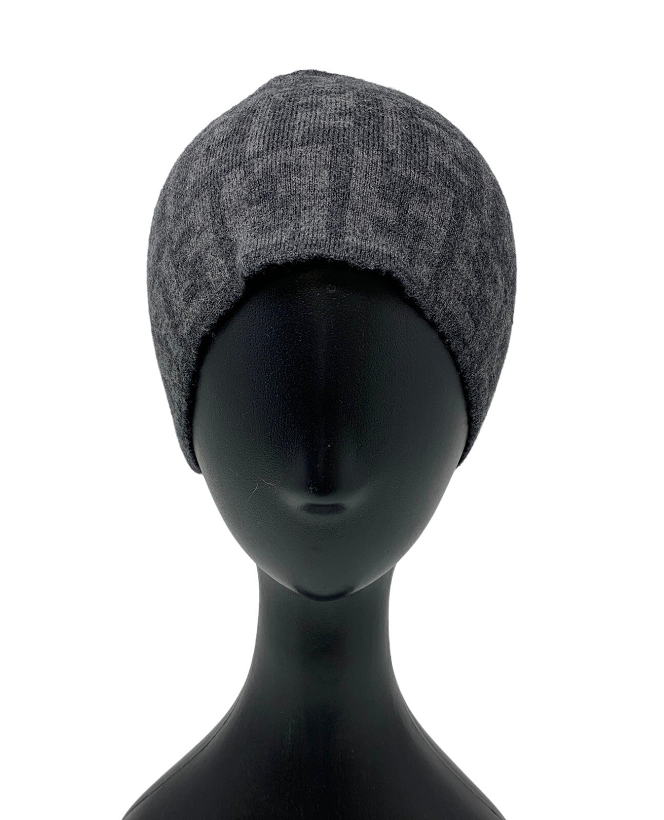 Luxury Promise FENDI Vintage Zucca Monogram Knit Beanie #42 Hat Fashion Accessory Wool RankAB+