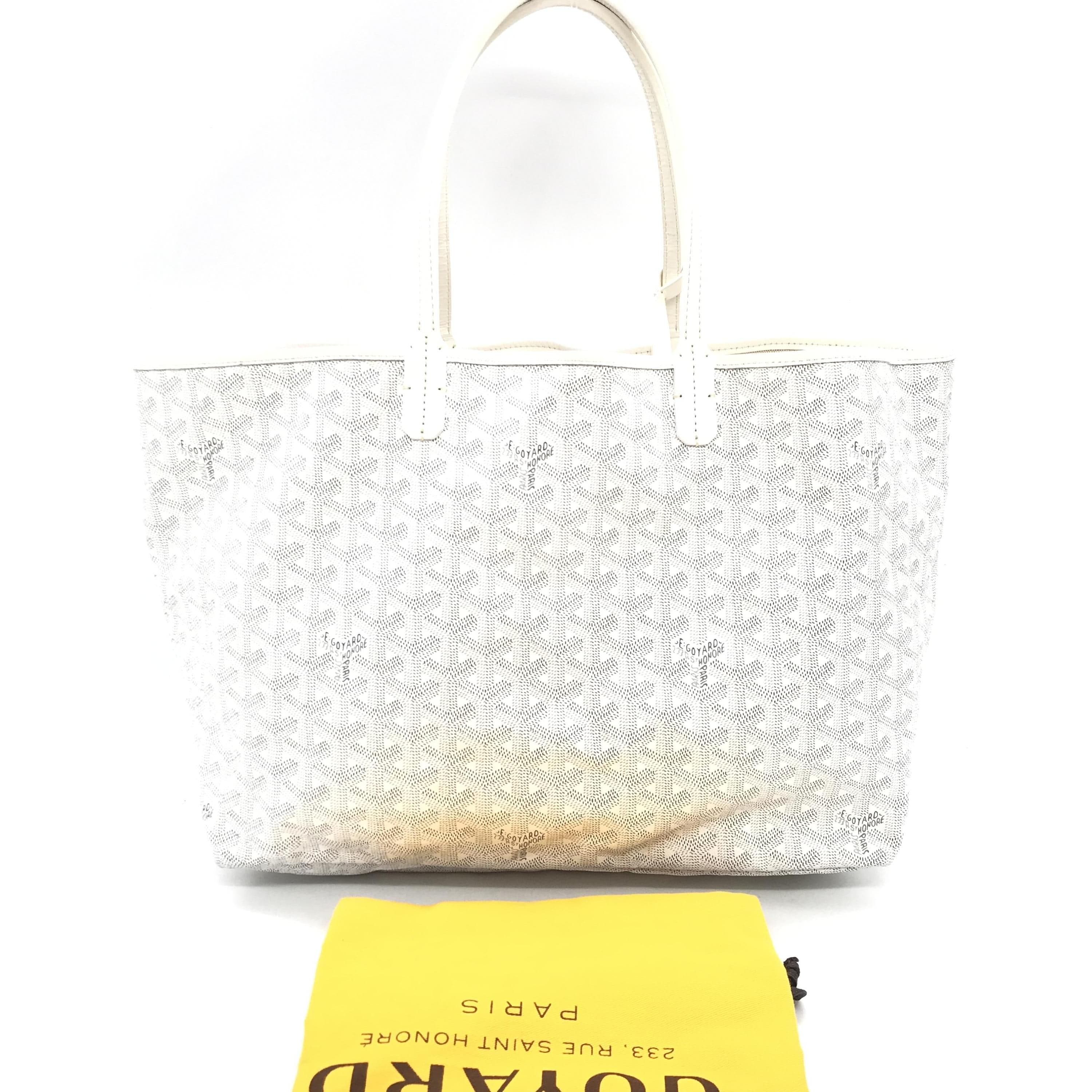 Luxury Promise Goyard - White Goyardine Canvas Tote Bag C329549