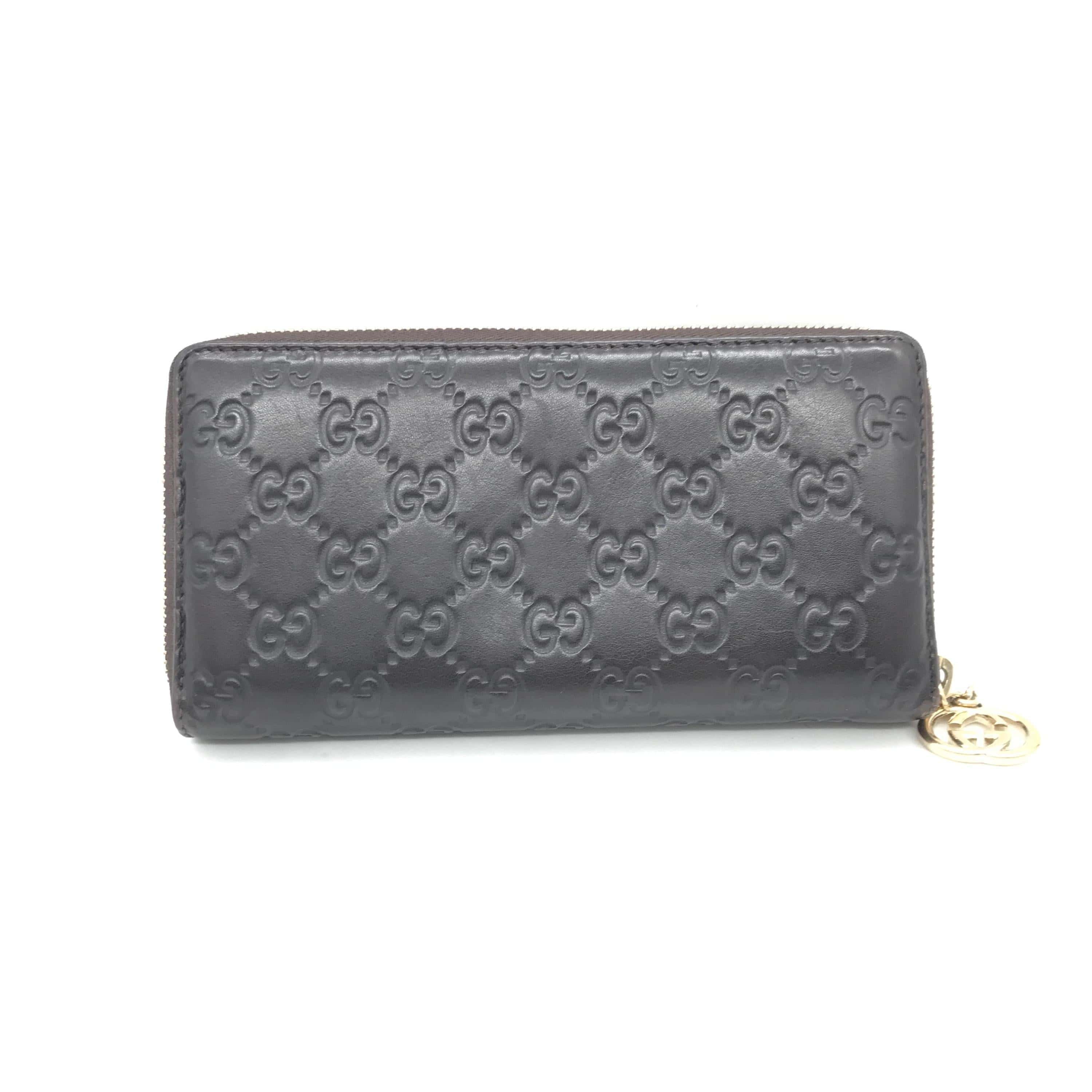 Luxury Promise Gucci Black Leather Zip-Around Wallet C320177