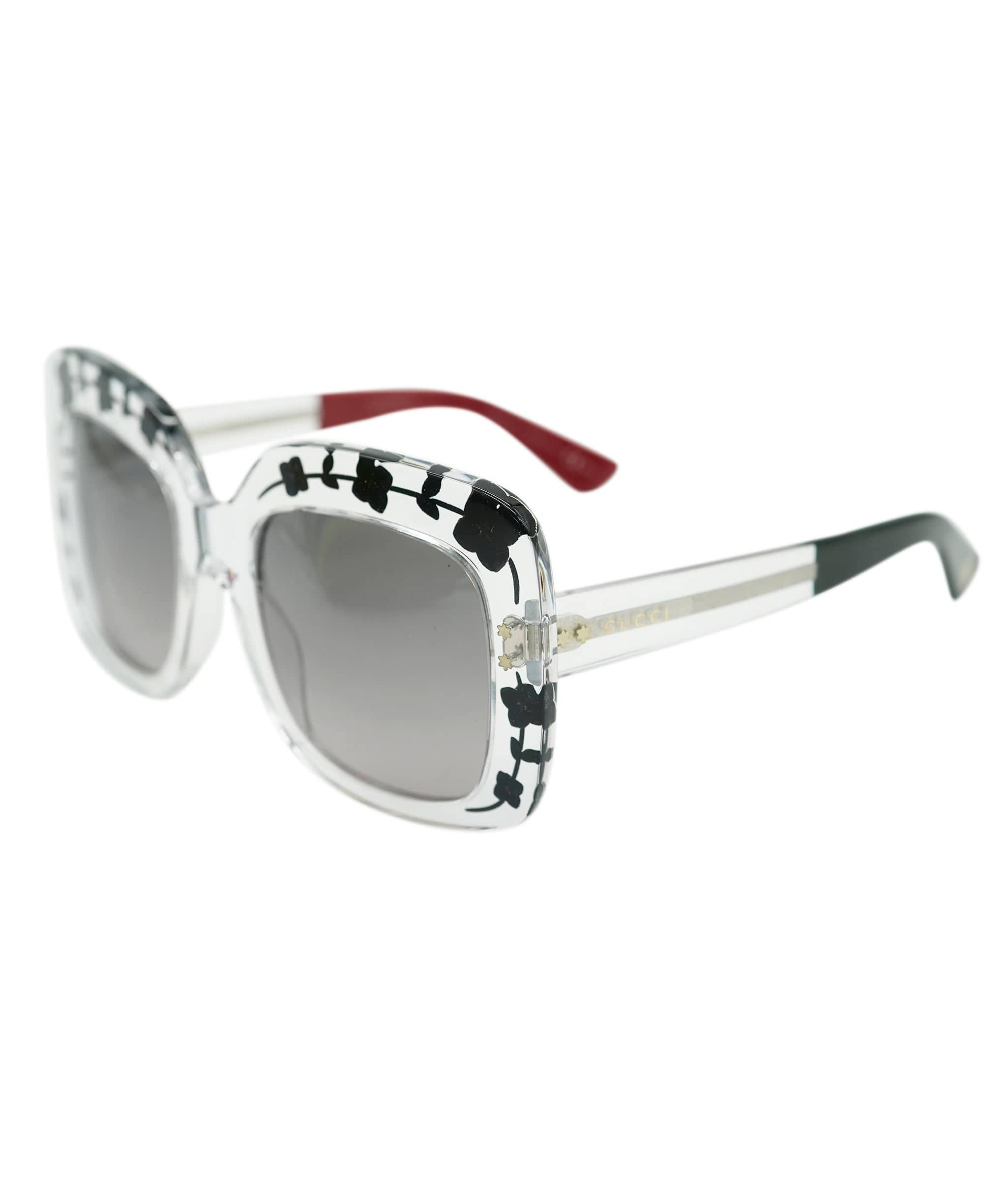 Luxury Promise Gucci Transparent Floral Square oversized Sunglasses AGC2214