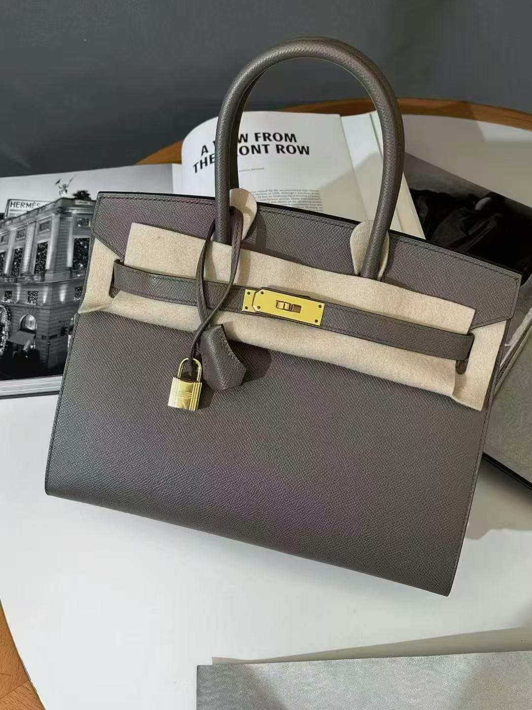 LUXURY PROMISE Hermès Birkin 30 Gris Etain GHW - Y Stamp 2020 receipt full set AKC0568
