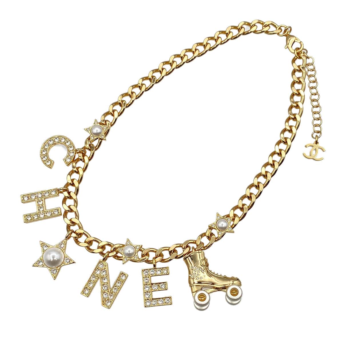 LUXURY PROMISE CHANEL NECKLACE LOGO RHINESTONE ACCESSORY B22A 90272342