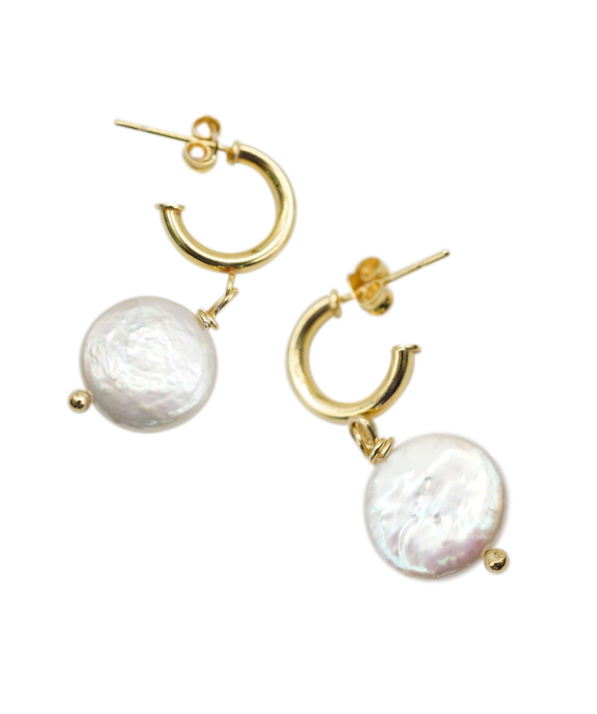 Luxury Promise Vido Faux Pearl Drop Gold Plated Stud Earrings ASL7733