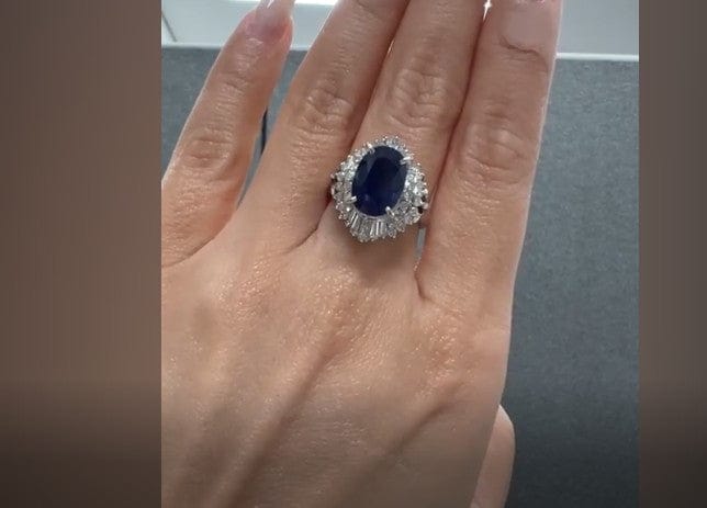 Luxury Promise Sapphire Oval Diamond Ring SYC1246