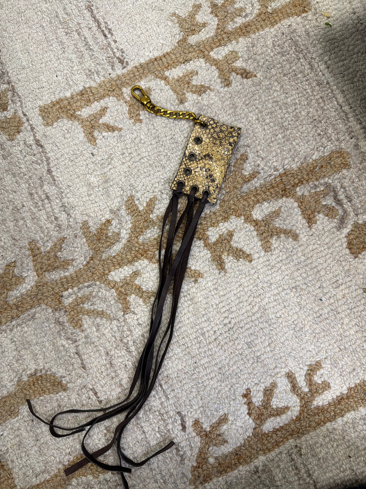 Luxury Promise Snake Skin Fringe Bag Charm ALC4428