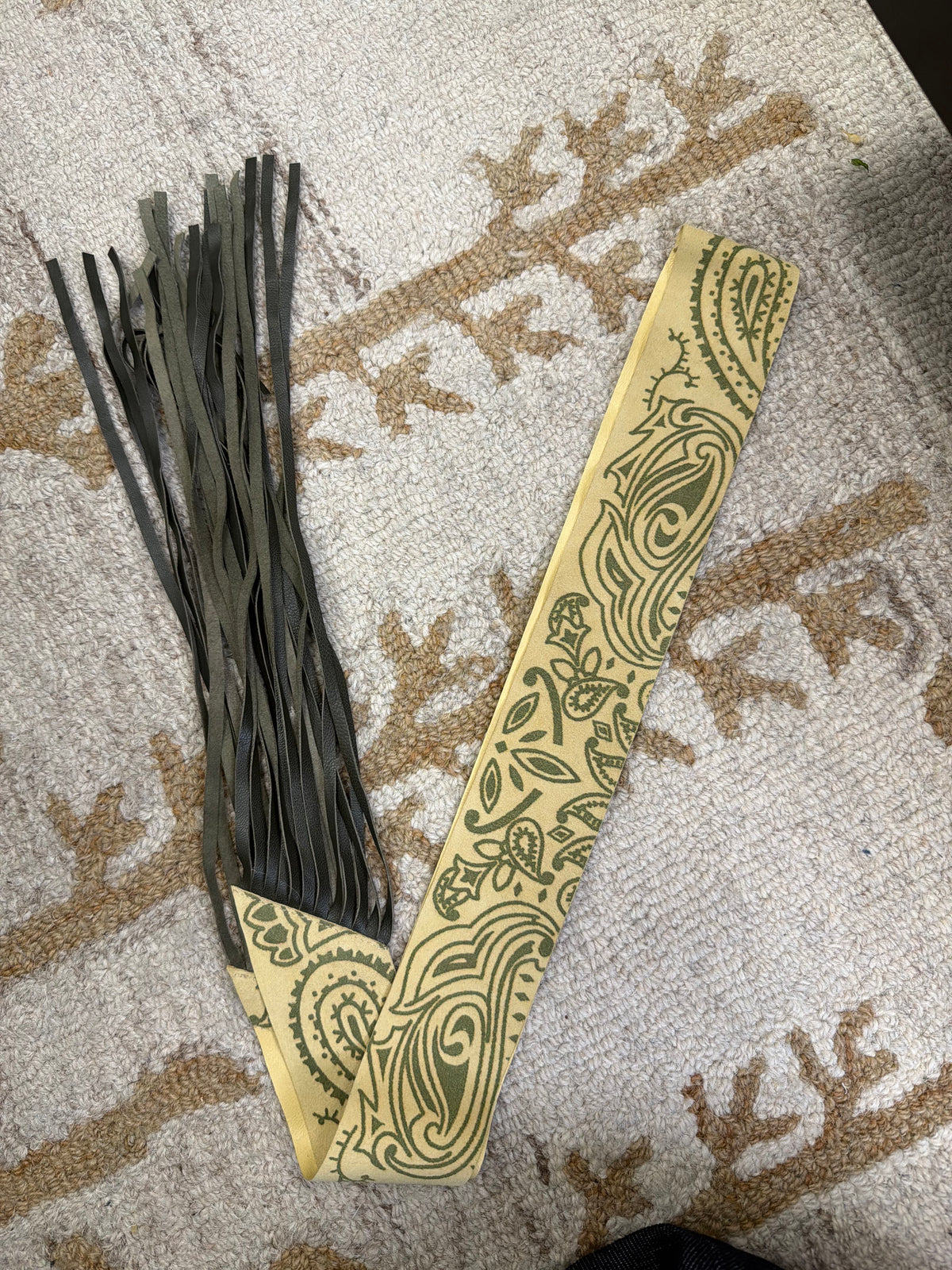 Luxury Promise Suede Fringe Twilly Yellow ALC4433