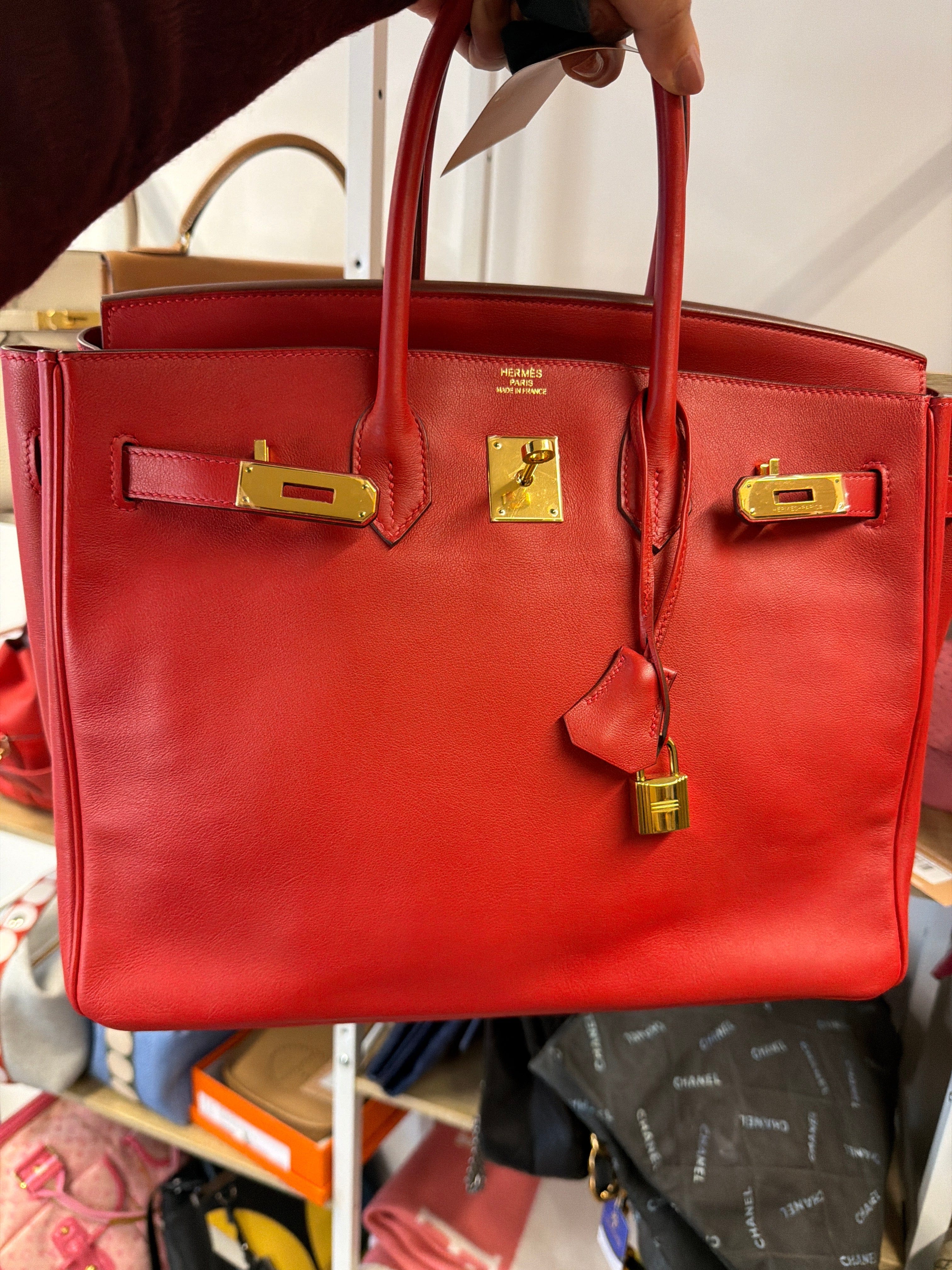 LUXURY PROMISE Swift leather red b35 ROUGE CASAQUE GHW AKC0647