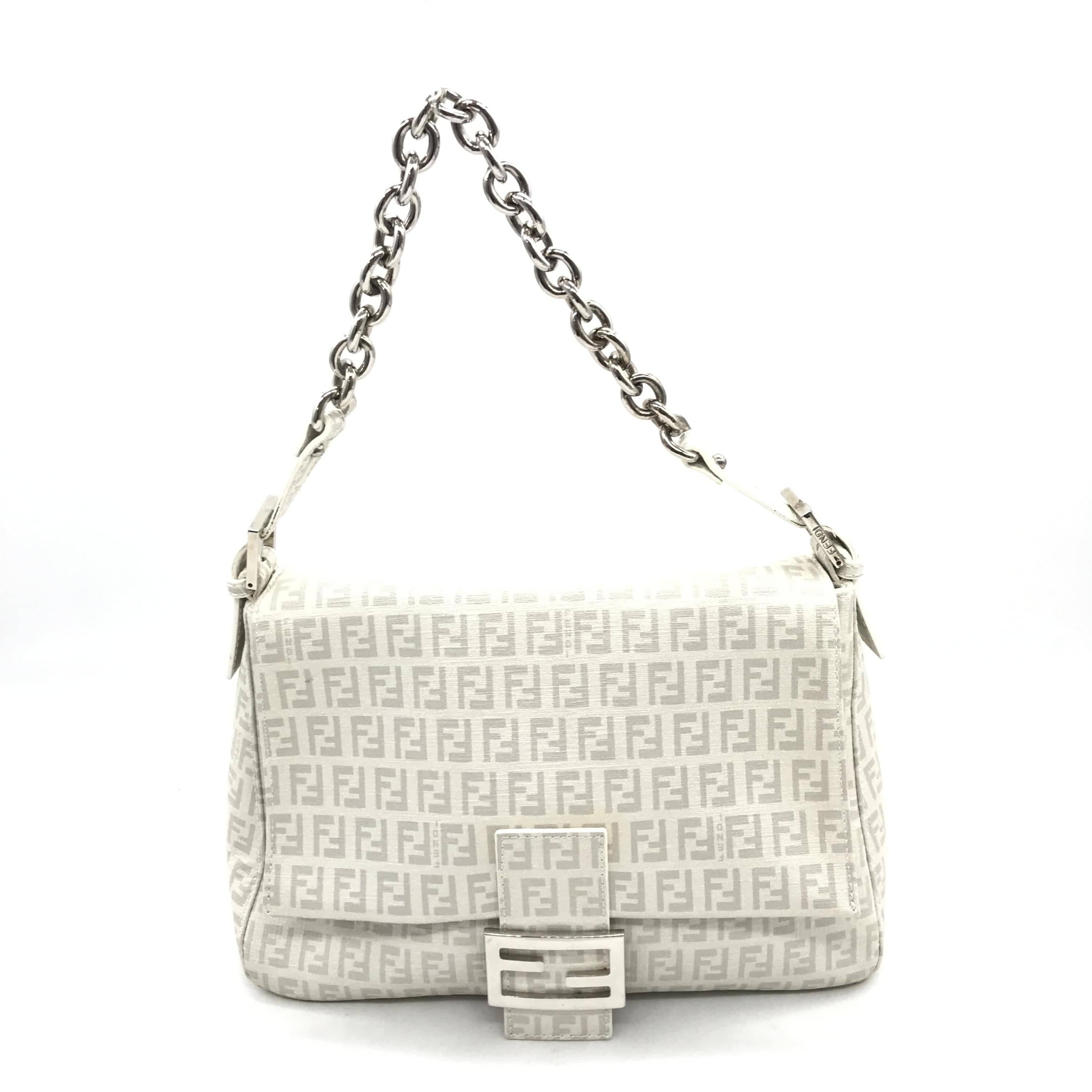 Luxury Promise Zucchino Coated Canvas Handbag In White C289824