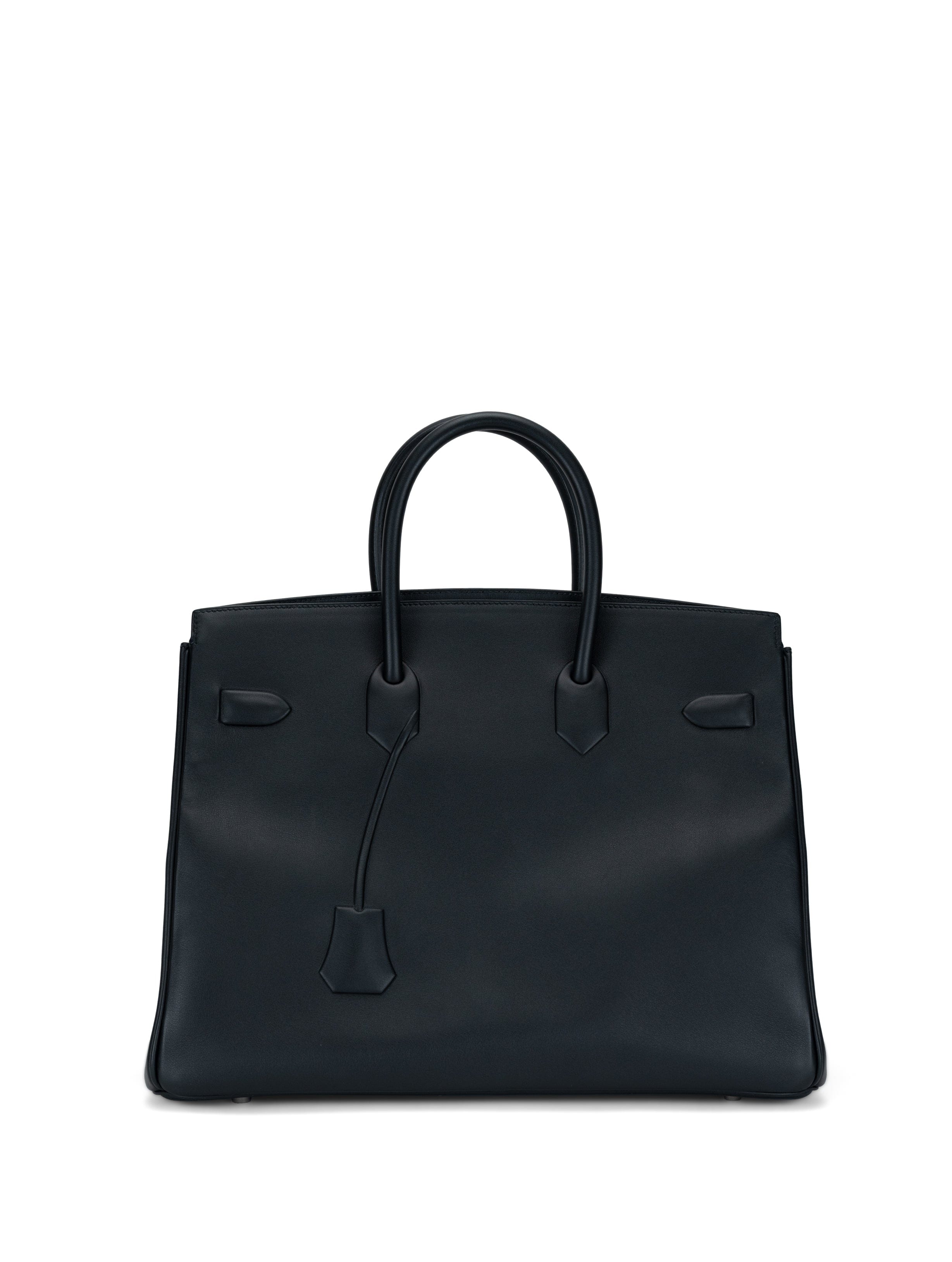 LUXURY PROMISE *HK LOCATED* RARE LIKE NEW LIMITED EDITION HERMÈS BIRKIN 35CM "SHADOW" BLACK Swift Leather with Palladium Hardware