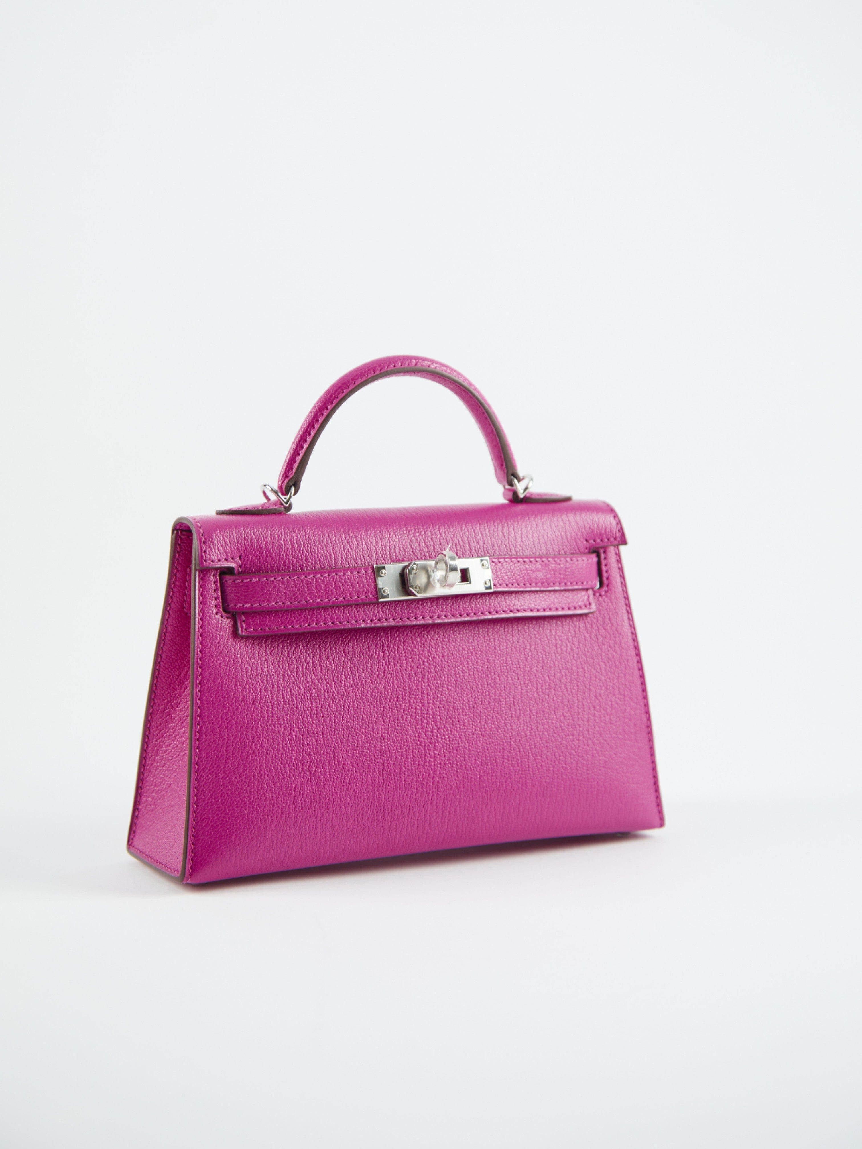 LUXURY PROMISE *LONDON LOCATED* HERMÈS MINI KELLY II 20CM MAGNOLIA Chèvre Mysore Leather with Palladium Hardware