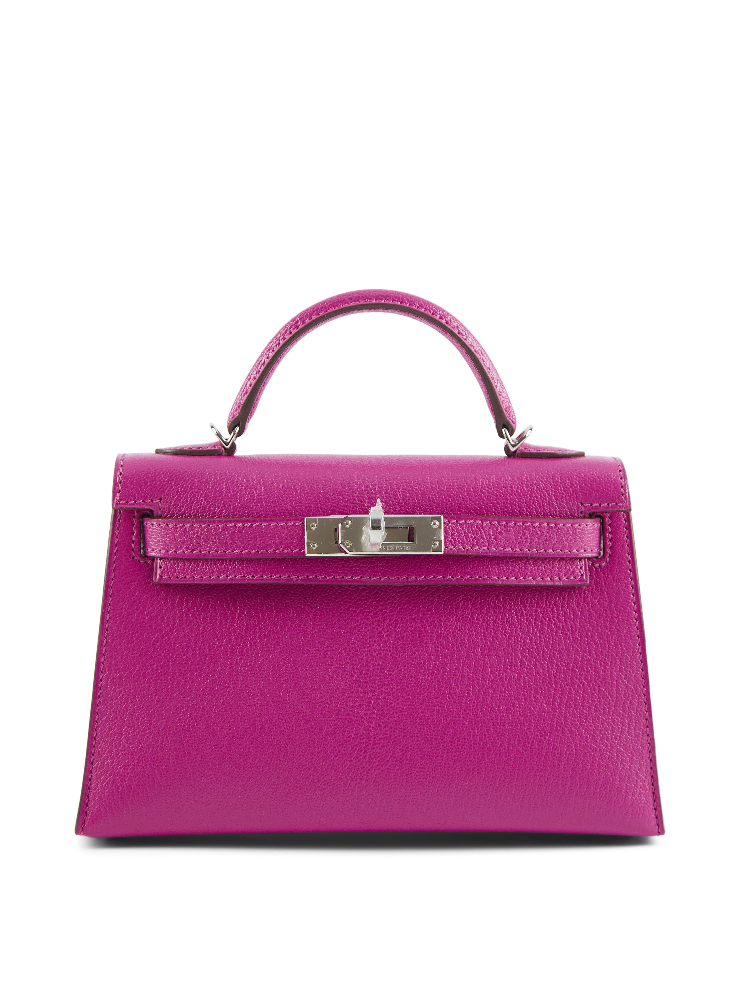 LUXURY PROMISE *LONDON LOCATED* HERMÈS MINI KELLY II 20CM MAGNOLIA Chèvre Mysore Leather with Palladium Hardware