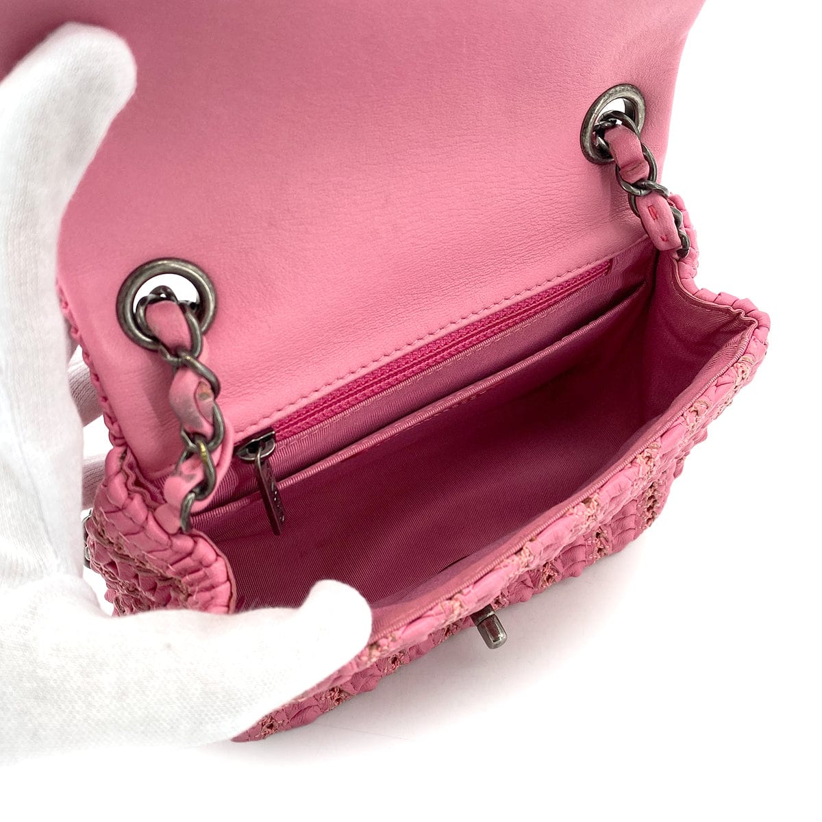 LUXURY PROMISE CHANEL MINI CHAIN SHOULDER BAG PINK LEATHER 90269173