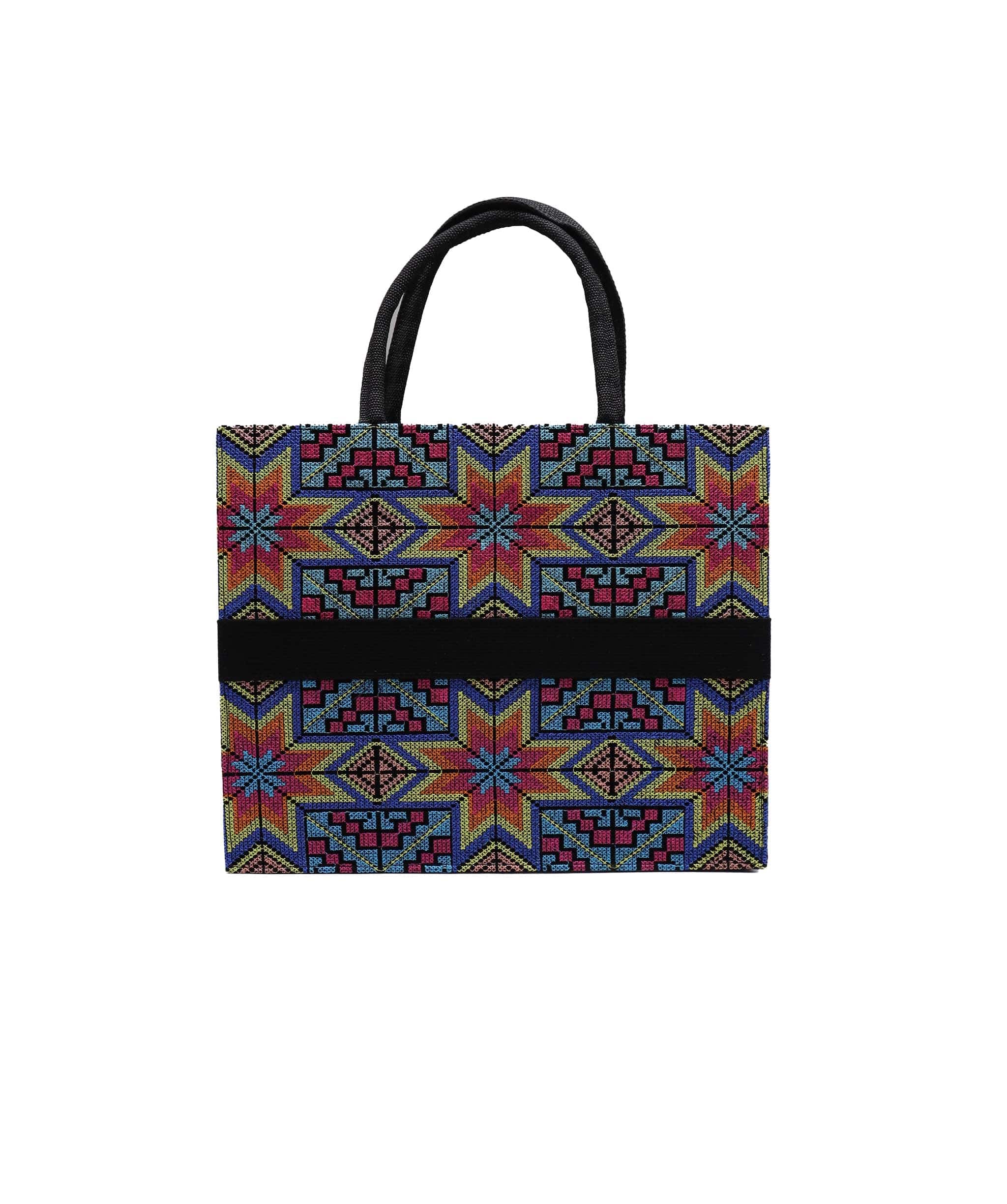Luxury Promise Embroidered Handmade Tote Blue / Yellow DXBS2977
