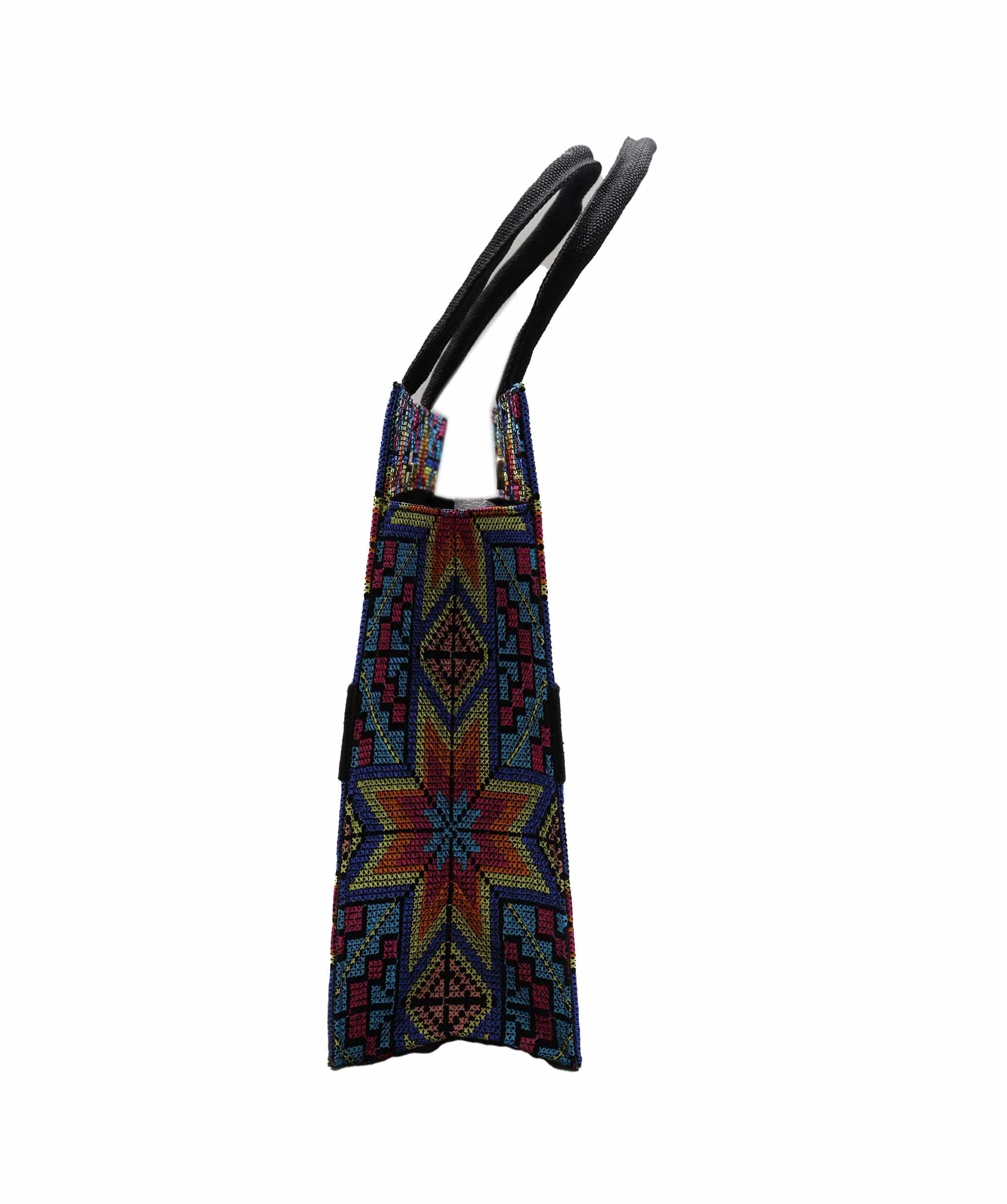 Luxury Promise Embroidered Handmade Tote Blue / Yellow DXBS2977