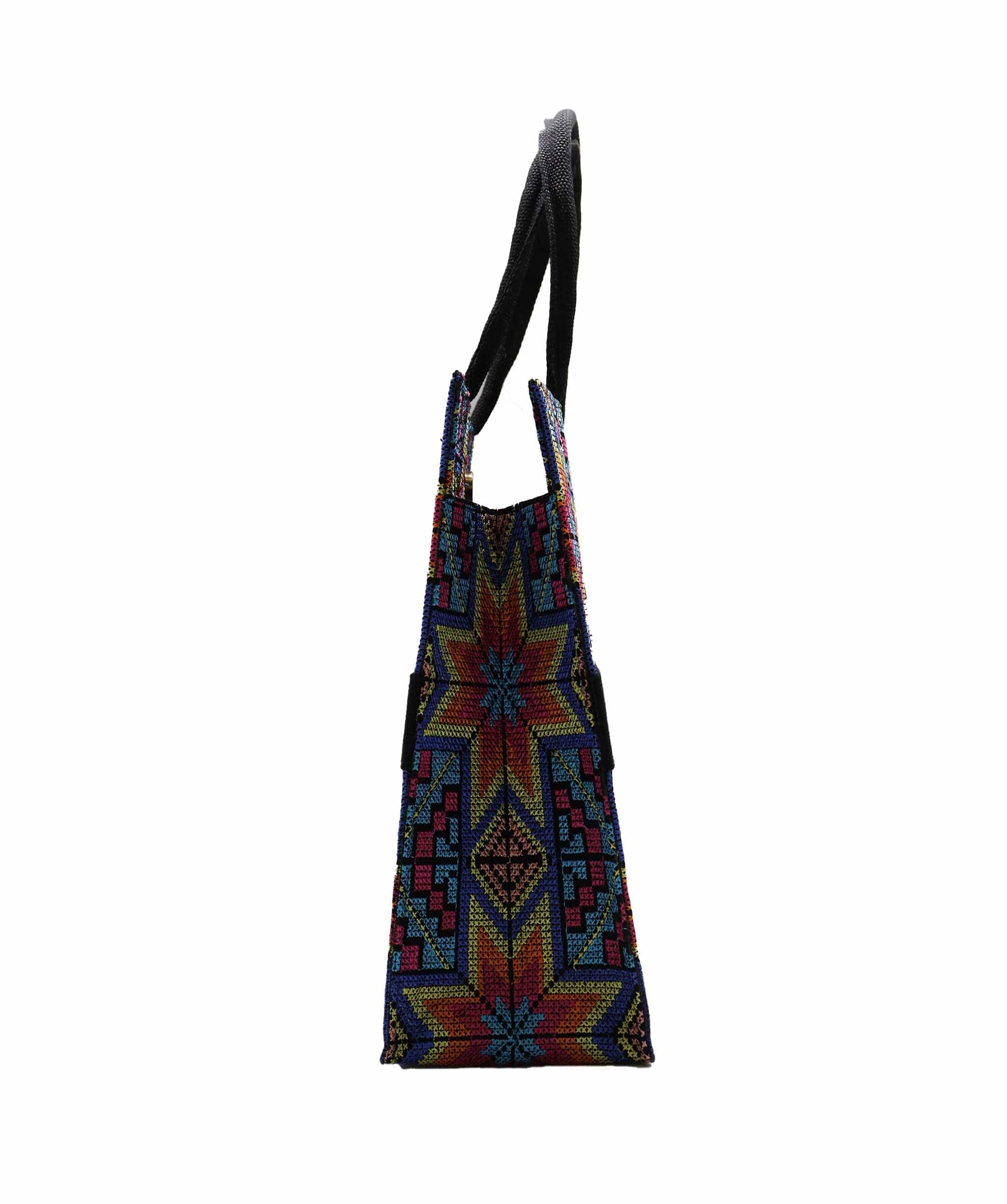 Luxury Promise Embroidered Handmade Tote Blue / Yellow DXBS2977