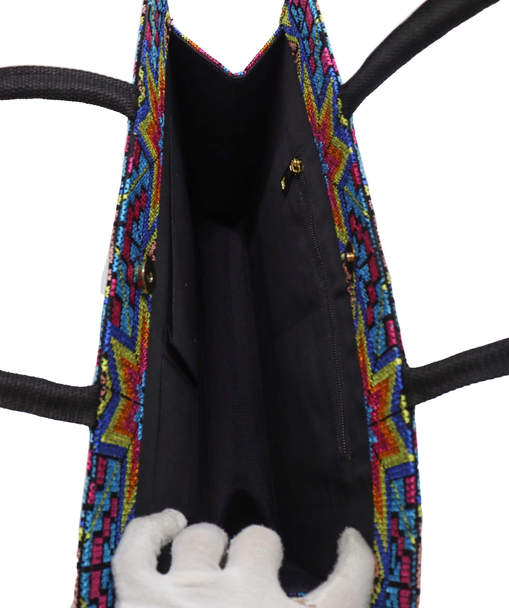Luxury Promise Embroidered Handmade Tote Blue / Yellow DXBS2977