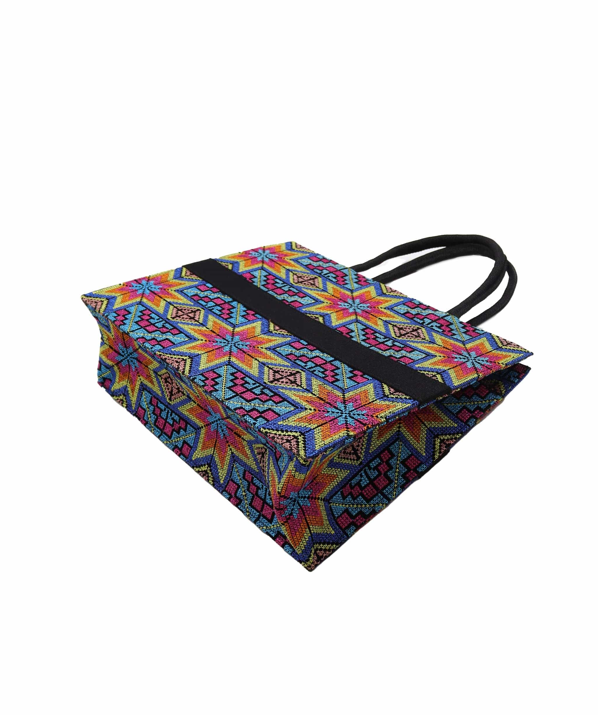 Luxury Promise Embroidered Handmade Tote Blue / Yellow DXBS2977