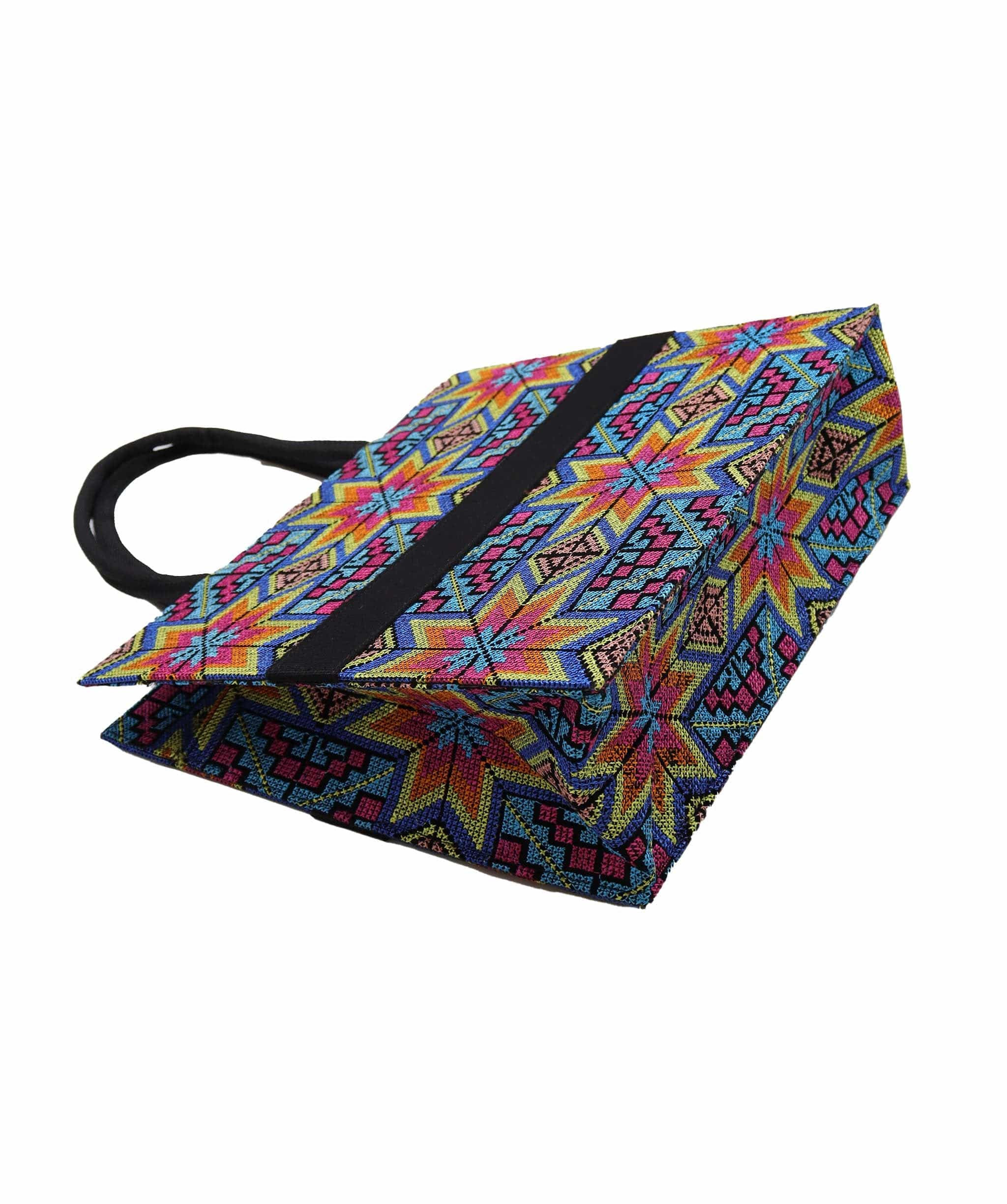 Luxury Promise Embroidered Handmade Tote Blue / Yellow DXBS2977