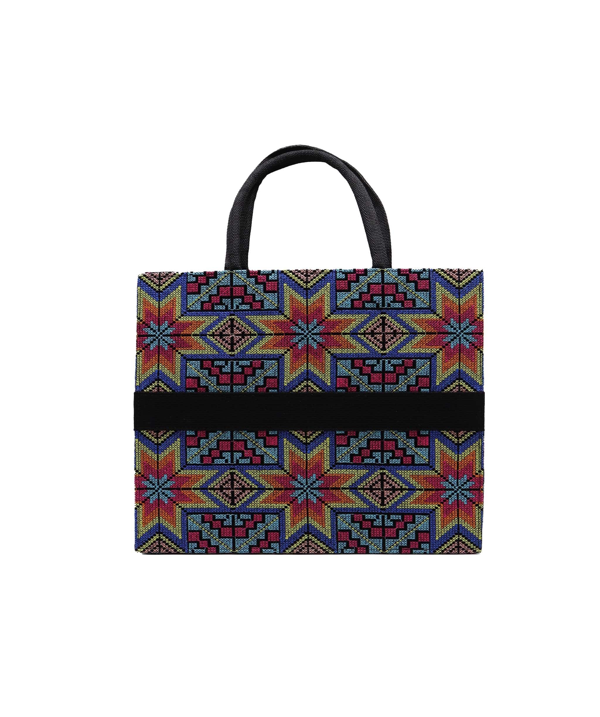 Luxury Promise Embroidered Handmade Tote Blue / Yellow DXBS2977