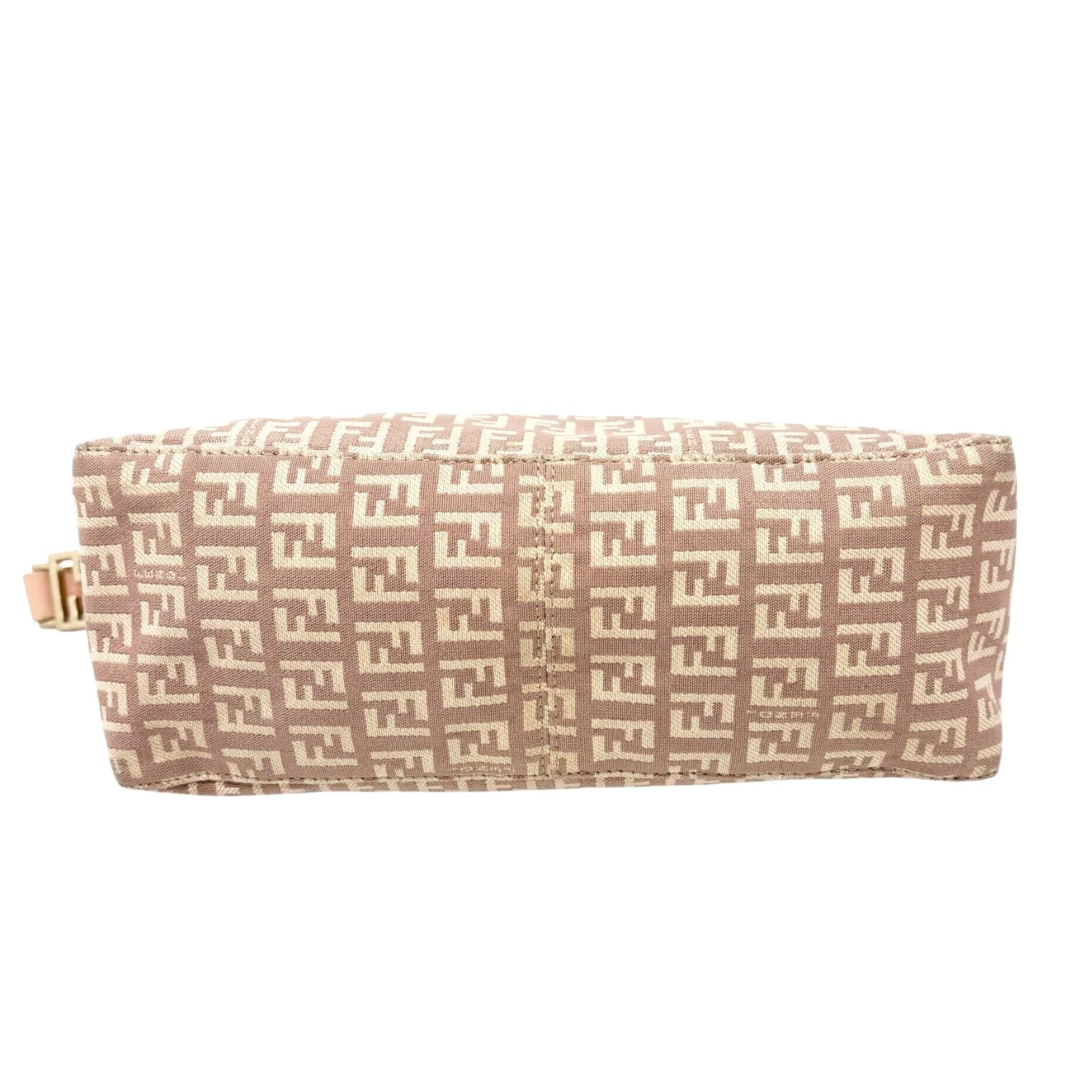 Luxury Promise FENDI Vintage Logo Zucchino Monogram Shoulder Bag Pochette Beige Pink Cotton