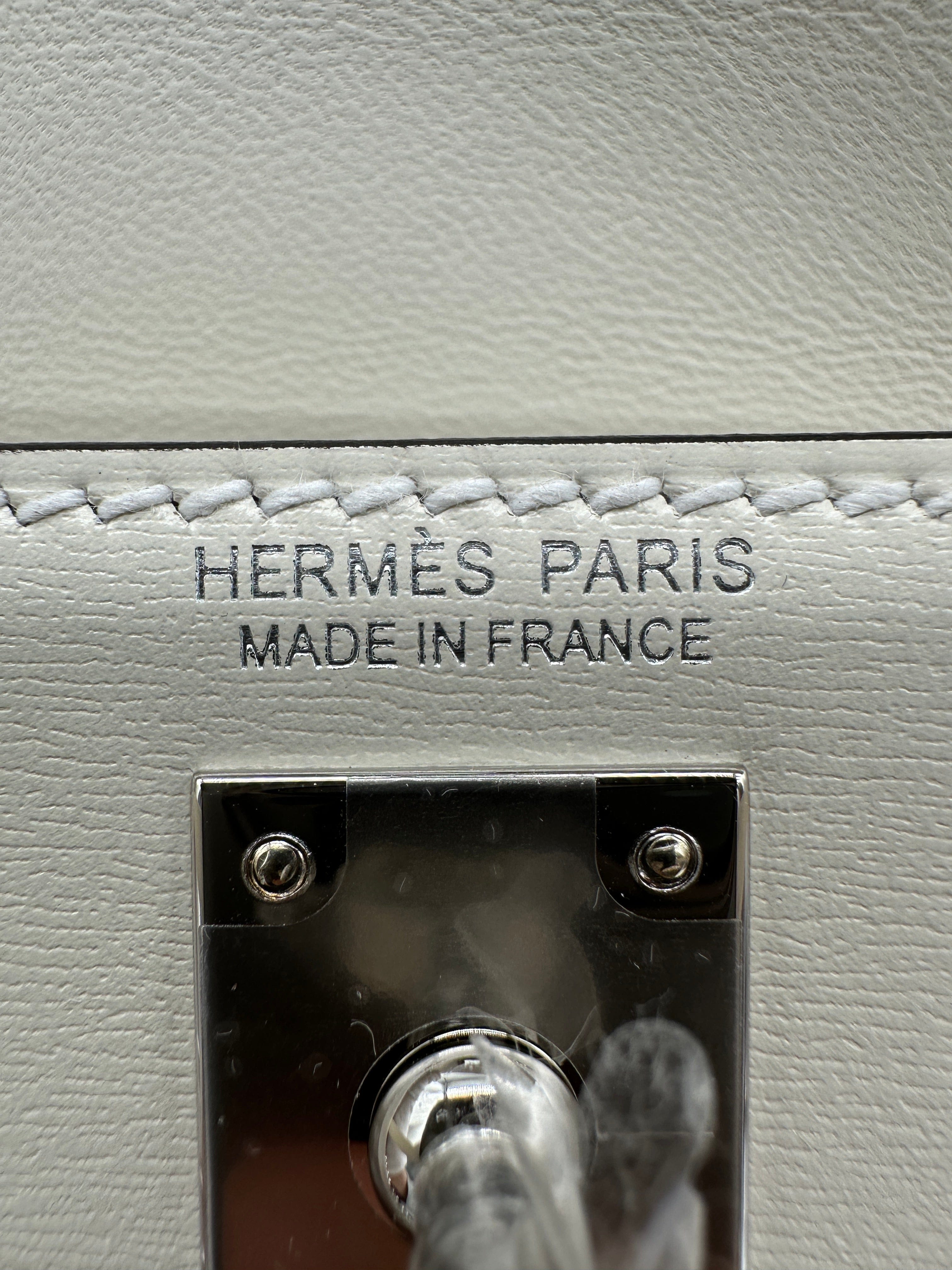 Luxury Promise Hermès Mini Kelly Cloute Cream Palladium Hardware G