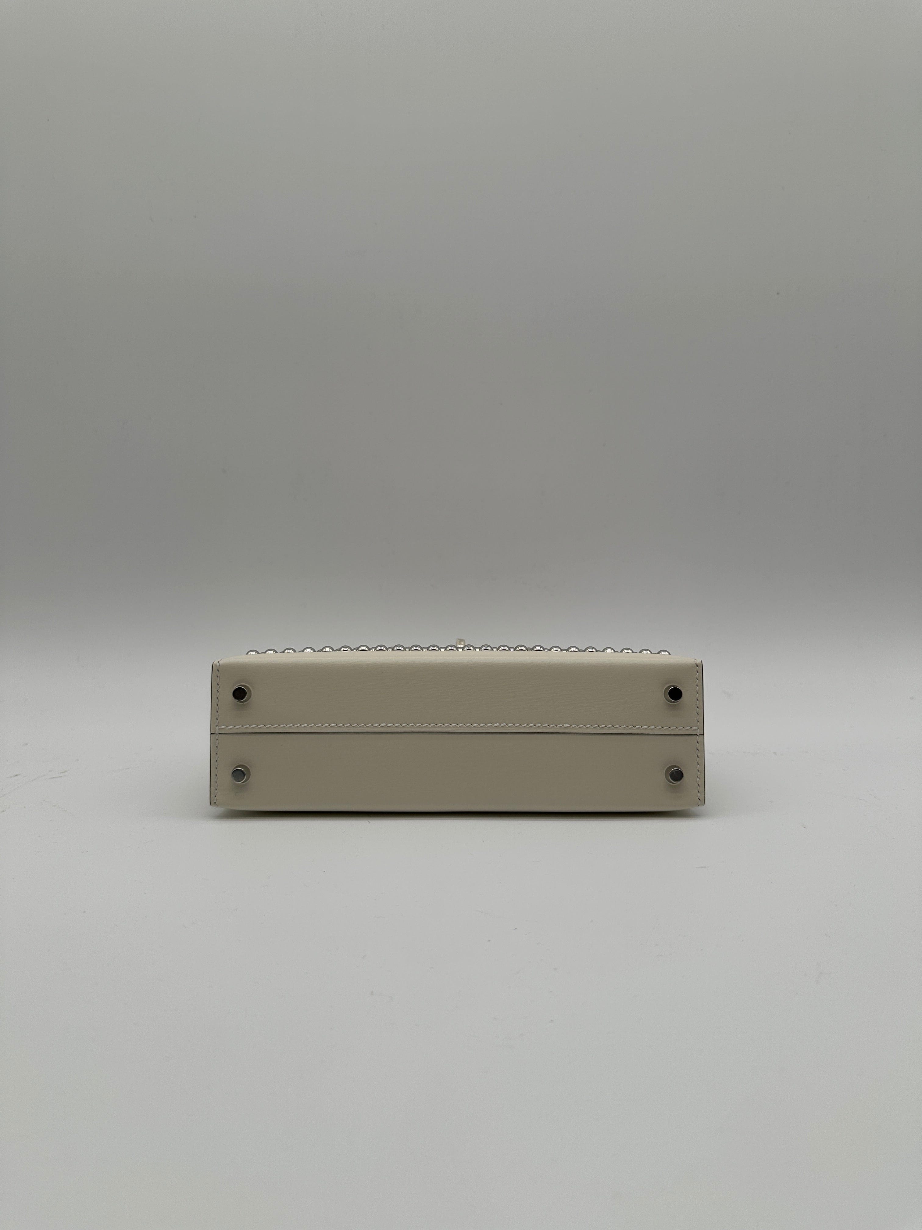 Luxury Promise Hermès Mini Kelly Cloute Cream Palladium Hardware G