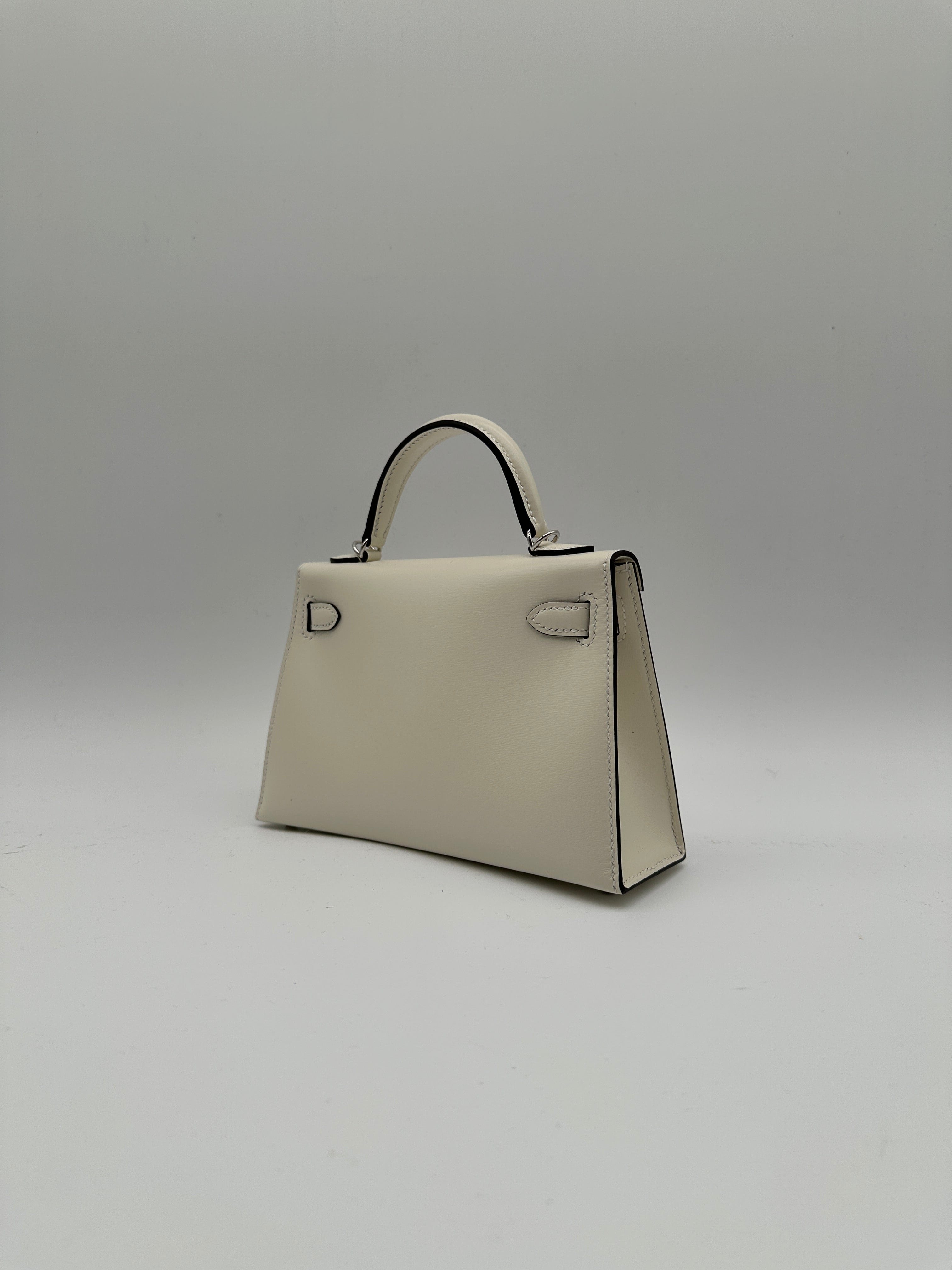 Luxury Promise Hermès Mini Kelly Cloute Cream Palladium Hardware G