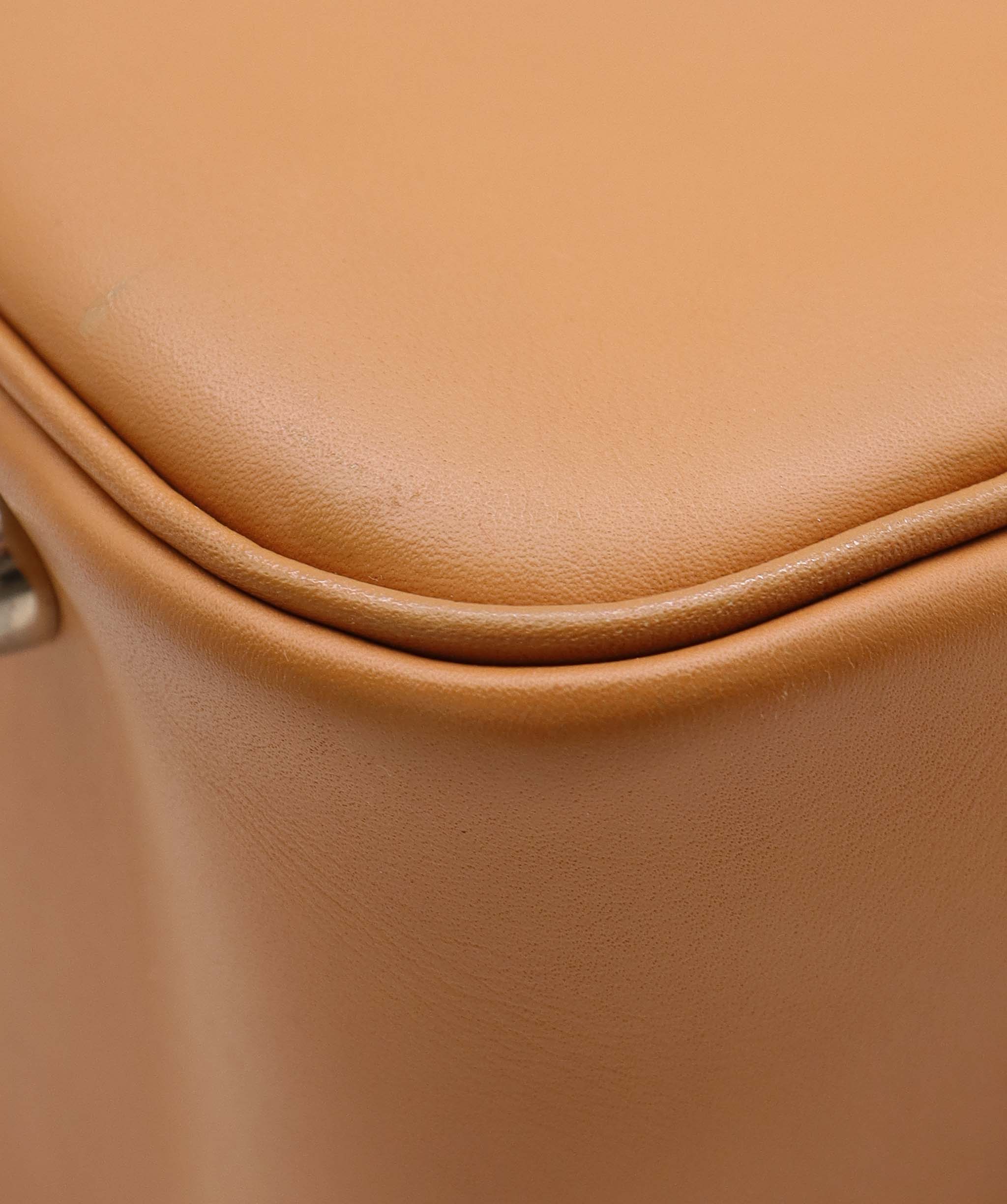 Luxury Promise HERMES PLUME 28 NATUREL VEAU CHAMONIX HAND BAG 2004 SQUARE H PALLADIUM HARDWARE DXBS6649