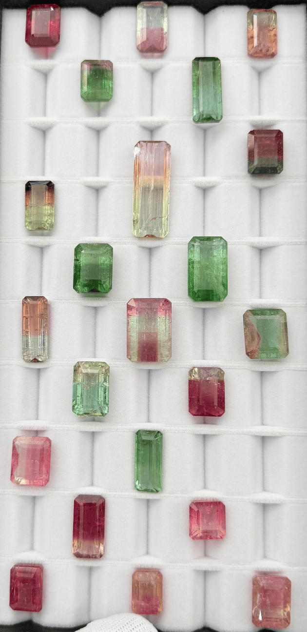 Luxury Promise Bio-color tourmaline from Afghanistan (price per 1 stone) DXBCS3952d